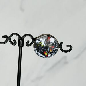 Abstract Art Canadian 1 Cent Coin Brooch Pin with Hermes Back